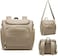 Beaulyn Diaper Bag Backpack, 7-In-1 Leather Travel Back Pack Large Capacity Organizer (Dark Brown) (Khaki)