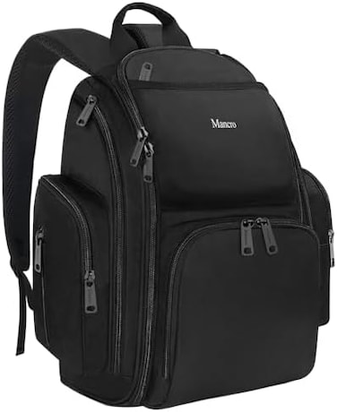 حقيبة ظهر للحفاضات من مانكرو، حقيبة ظهر منظمة للأطفال للأم والأب مع أشرطة عربة الأطفال، ووسادة تغيير الحفاضات وجيوب معزولة، وحقائب حفاضات الأمومة المقاومة للماء للسفر مع رعاية الأولاد والبنات