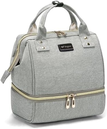 حقيبة مضخة الثدي من Gogoso - حقيبة ظهر صغيرة مزودة بجيوب لحقيبة التبريد ووعاء شحن USB مدمج للهاتف وحقائب مضخة حفاضات الأم للأمهات العاملات (تناسب مضخة الثدي الكهربائية اليدوية أو الصغيرة الحجم)