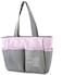 Baby Essentials Diaper Bag Tote 5 Piece Set (Pink/Grey)