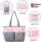 Baby Essentials Diaper Bag Tote 5 Piece Set (Pink/Grey)