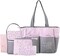 Baby Essentials Diaper Bag Tote 5 Piece Set (Pink/Grey)