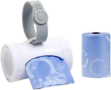 Ubbi Retractable On-The-Go Bag Dispenser For Travel, Diaper Bag Accessory For Newborn, Helpful Item, Gift, Lavender Scented, White