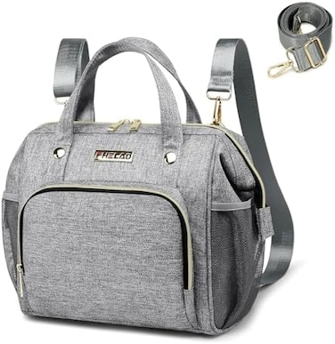 حقيبة حفاضات صغيرة، حقيبة أطفال صغيرة للتسوق والمشي، حقيبة ظهر للأطفال للسفر، رمادي، صغير، 1