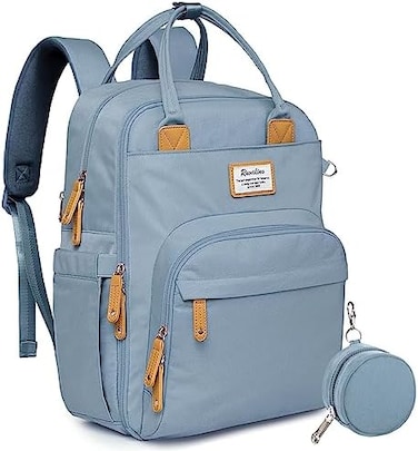 Ruvalino Diaper Backpack Large Diaper Backpack With Multifunctional Baby Bag And Mobile Changing Mat - Pacifier Holder - For Mom And Dad, One Size