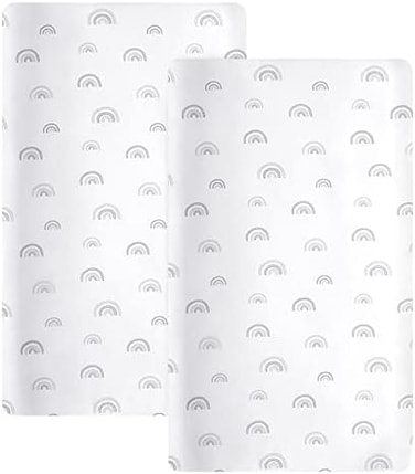 Coldwind Rainbow Changing Pad Cover Diaper Changing Table Pad Covers 2 Pack 32&rdquo;X17&rdquo;X5.5&rdquo; For Standard Baby Changing Pads Universal Microfiber Soft Cradle Sheets For Baby Boys Girls