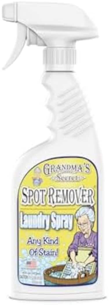 رذاذ الغسيل مزيل البقع السري من الجدة - مزيل البقع الخالي من الكلور والمبيضات والسموم - مزيل البقع للملابس - مزيل بقع القماش يزيل الزيت والطلاء والدم وبقع الحيوانات الأليفة - 16 أونصة