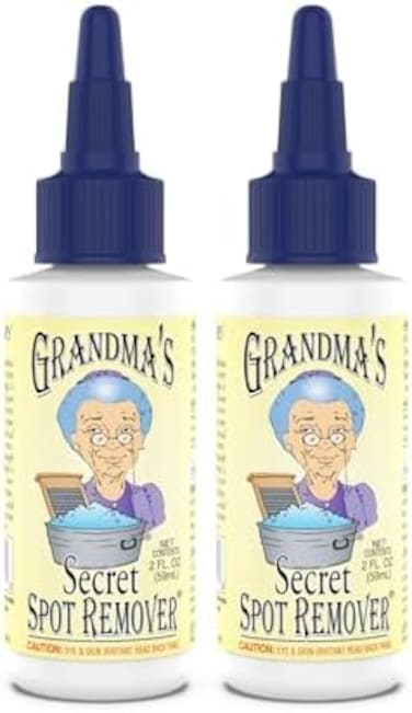 Grandma's Secret Spot Remover - Chlorine, Bleach And Toxin-Free Stain Remover - Stain Remover For Clothes - Fabric Stain Remover Removes Oil, Paint, Blood And Pet Stains &ndash; 2 Ounce, Pack Of 2