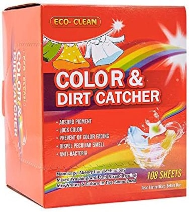 Dye Trapping Sheets, 108 Count Color Keeper Sheets For Laundry, Prevent Light Colored Clothes From Being Dyed