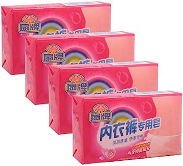 صابون غسيل الملابس الداخلية من Bee & Flower Fan، صابون تنظيف الملابس الداخلية، غسول يدوي مثالي للملابس الداخلية (6.3 أونصة × 4)