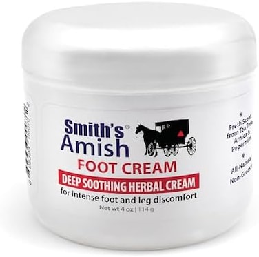 Smith's Amish Foot Cream Deep Soothing Herbal Cream For Intense Foot And Leg Discomfort Including Burning, Cramping &amp; Restlessness Sensations