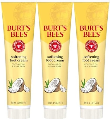 Burt's Bees Softening Foot Cream With Coconut Oil And Soap Bark, 4.3 Ounces, Pack Of 3