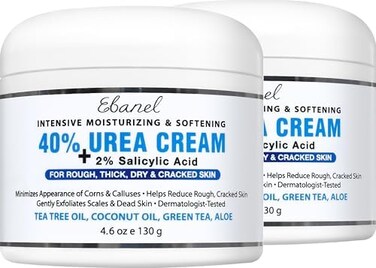 Urea Cream 40% Plus Salicylic Acid, 2-Pack, Callus Remover Hand Cream Foot Cream For Dry Cracked Feet, Hands, Heels, Elbows, Nails, Knees, Intensive Moisturizes &amp; Softens Skin, Exfoliates Dead Skin
