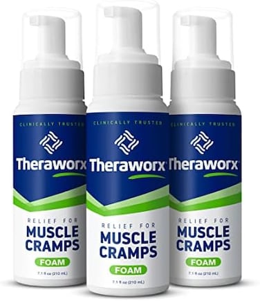 Theraworx Relief Muscle Cramp &amp; Spasm Foam Fast-Acting Leg Soreness And Foot Relief - 7.1 Oz - 3 Count