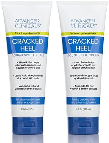 Advanced Clinicals Cracked Heel Cream For Dry Feet Rough Spots And Calluses Two - 8 Ounce Multi