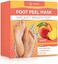 Dermora Foot Peel Mask - 2 Pack Of Regular Size Skin Exfoliating Foot Masks For Dry, Cracked Feet, Callus, Dead Skin Remover For Baby Soft Feet, Peach Scent