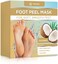Shvyog Dermora Exfoliating Foot Peel Mask For Baby Soft Feet, Dry, Cracked, Callus, Dead Skin Remover Coconut Scent, 2 Pack Of Regular Size
