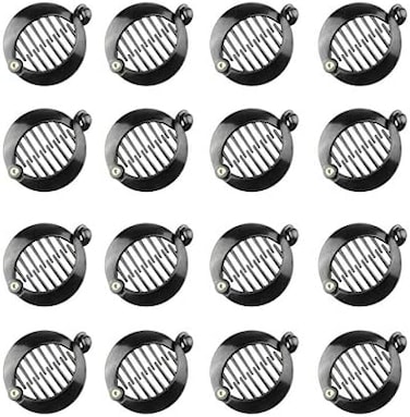 16Pcs 6.4Cm Hair Clips Hair Combs Round Pins Banana Clip Ponytail Holder Hair Accessories For Women Girls, Black