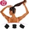 Eboot 20 Pieces Large Cotton Stretch Hair Ties Bands Rope Ponytail Holders Headband For Thick Heavy Or Curly Hair, 6.5 Cm In Diameter (Black)