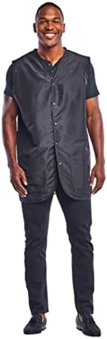 سترة Betty Dain ذات فتحات تهوية رائعة من الخلف، بدون أكمام، شبكة خلفية قابلة للتمدد للتهوية، جيوب بسحاب سفلي، إغلاق أمامي سريع، خفيف الوزن، نايلون/بوليستر مقاوم للماء، أسود، M/L