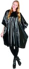 Betty Dain 324V Jumbo Shampoo Cape, Waterproof, Stain Resistant Vinyl, Touch-And-Close Fastener, Soft, Water Resistant, Nylon Neckband, Safe For All Salon Processes, 45" X 54" Long, Extra Large, Black