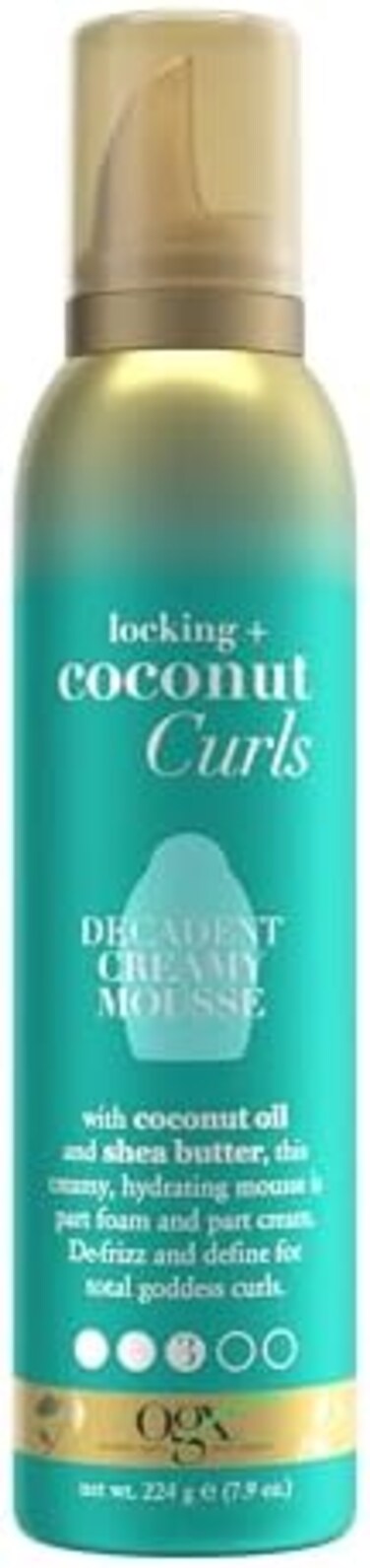 Ogx Organix Locking Coconut Curls Decadent Creamy Mousse,7.9Oz