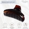 Parcelona French Elegant Medium Tortoise Shell Brown Celluloid Acetate Covered Spring Jaw Hair Claw Clip Clutcher Clamp With Flat Teeth For Long Fine Hair