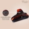Parcelona French Elegant Medium Tortoise Shell Brown Celluloid Acetate Covered Spring Jaw Hair Claw Clip Clutcher Clamp With Flat Teeth For Long Fine Hair