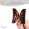 Parcelona French Elegant Medium Tortoise Shell Brown Celluloid Acetate Covered Spring Jaw Hair Claw Clip Clutcher Clamp With Flat Teeth For Long Fine Hair