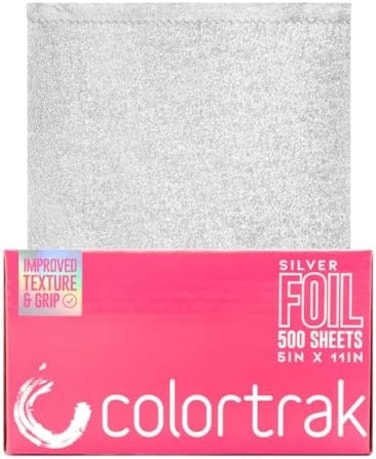 Professional Pop-Up Coloring/Highlighting Foil Sheets, Pre-Cut Ready To Use Sheets, Non-Slip Texture Improves Application, Silver, 5 X 10.75 Inch, 500 Per Pack