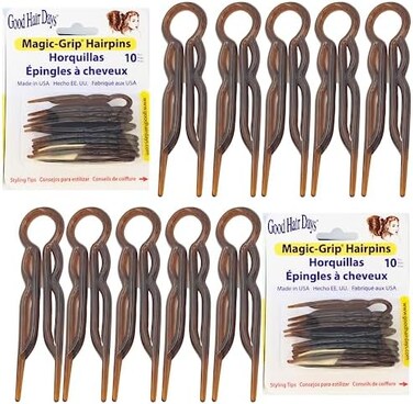 دبابيس شعر ماجيك جريب 2 عبوة من 10 (20 دبابيس) سلحفاة 2 عبوة