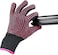 2 Pcs Professional Heat Resistant Glove For Hair Styling Heat Blocking Gloves For Curling, Flat Iron And Hair Styling Tools, Silicone Bump, Pink Edge