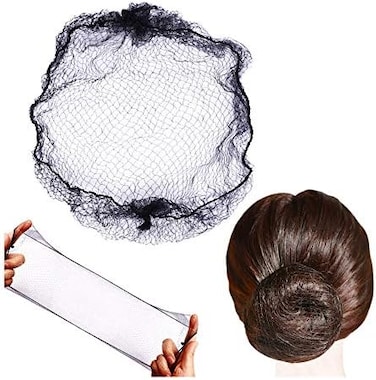100Pcs Hairnets Hair Net For Bun Invisible Elastic Edge Mesh 20Inch 50Cm (Bulk Packing,Black)