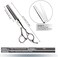 Ciicii Hair Cutting Scissors Shears Set, Professional Hairdressing Scissors Kit (Hair Beard Trimming Shaping Grooming Thinning Shears) For Men Women Pets Home Salon Barber Cutting Kit (Silver)