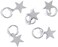 Dreadlock Hair Rings Silver Star Hair Braid Rings Hair Loops Clips Braid Hair Loop Accessories For Women And Girls (Silver)