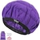 Flaxseed Deep Conditioning Heat Cap - Cordless 100% Safe Microwave Hot Cap For Natural Curly Textured Hair Care, Drying, Styling, Curling, Universal Size (10 Pcs One-Time Shower Cap) (Purple)