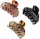 3 Pcs 2.5 Inch Tortoise Shell Hair Claw Clips Double Row Teeth Plastic Hair Jaw Clips Hair Barrettes Thick Medium Thin Hair Clips For Women