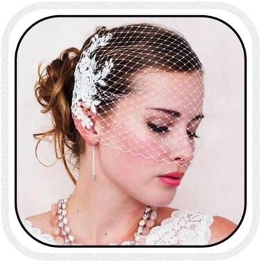 حجاب قفص العصافير Unsutuo، حجاب زفاف العروس، دانتيل مزين بحجاب الزفاف للنساء والفتيات