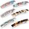 Willbond 6 Pieces Tortoise Shell Hair Barrettes Medium French Snap Hair Barrettes Automatic Acetate Hair Clips Tortoise Rectangle Hair Clips For Women Girls Hair Accessories (Chic Patterns)