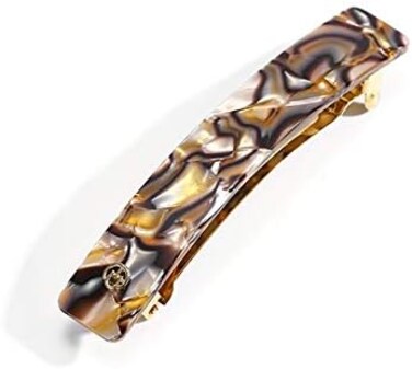 Women's Medium Hair Barrettes With Metal Clasp - No Slip Acetate French Clips For Thick Hair