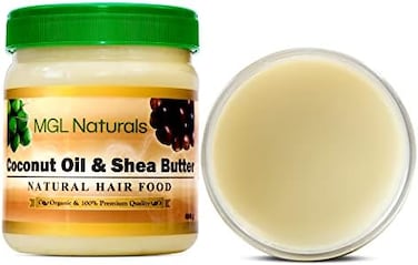 Coconut Oil And Shea Butter Natural Hair Food Made With Organic Ingredients. Nourish And Moisturize Hair For Growth, Softness, Shine, Manageability And Protect Against Hair Damage.