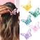 Hair Claw Clips Jaw Clips 3.3 Inch Girls Clear Butterfly Hair Clips, Beautiful Butterfly Hair Clips Hair Accessories For Girls And Women.(Large Sized,5 Pack)
