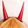 Pair Of Anime Chainsaw Man Power Cosplay Hair Clip Red Pvc Horns Headwear Accessory Props Halloween