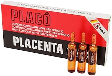 Placo Hair Loss Placenta For Hair Intensive Treatment [12 Vials 0,35 Oz] Intensive Revitalizing Treatment Against Hair Loss