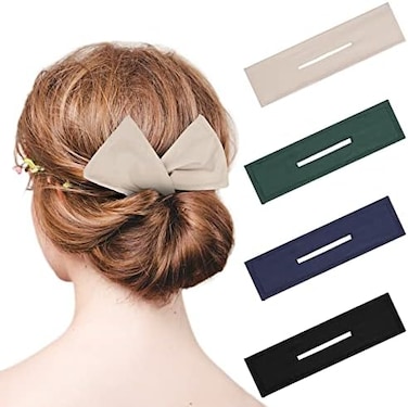 4 قطع من أدوات صنع كعكة الشعر الرائعة، أداة صنع كعكة الشعر بمشبك سحري، صانعة كعكة الشعر الفرنسية، أربطة مرنة قابلة لإعادة الاستخدام للفتيات والنساء، أداة تصفيف الشعر (أسود، كاكي، أخضر، أزرق داكن)