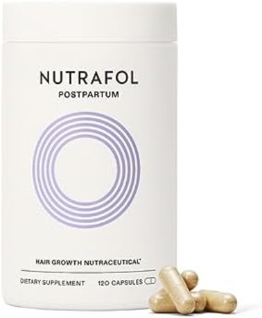 نوترافول (120 قطعة (عبوة من قطعة واحدة)) - مكمل لنمو الشعر بعد الولادة مع مكونات فعالة سريريًا وصديقة للرضاعة الطبيعية للحصول على شعر أكثر سمكًا وأقوى بشكل واضح (كمية تكفي لمدة شهر واحد)