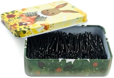 Maorulu Mini Bobby Pins Black With Cute Case, 200 Ct 1.38 Inch Small Hair Bobby Pins For Buns, Premium Hair Pins For Kids, Girls And Women, Great For All Hair Types