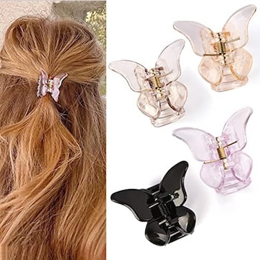 Canitor Hair Clip, Butterfly Cute Hair Claw Clips 1.9" For Thin Hair, 4 Count