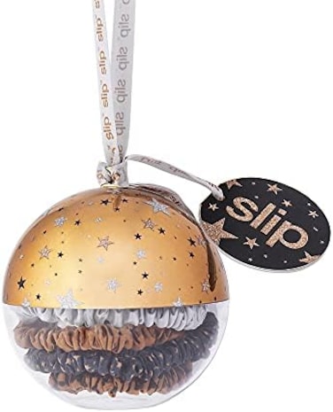 Slip Silk Skinnie Scrunchie Bauble In Paparazzi - 100% Pure 22 Momme Mulberry Silk Scrunchies For Women - Hair-Friendly Silk Scrunchies - Luxurious Elastic Hair Scrunchie Set (4 Scrunchies)