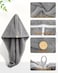 Microfiber Hair Towel 3 Pack, Hair Towel With Button, Super Absorbent Hair Towel Wrap For Curly Hair, Fast Drying Hair Wraps For Women, Anti Frizz Microfiber Towel, Gray &amp; Camel &amp; Brown